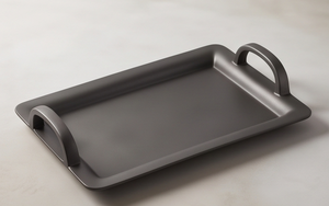 Luxury Matte <b>Black</b> Metal <b>Serving</b> <b>Tray</b> Rectangular Food Display Platter With Handles Heavy Duty Tableware For Living Room - Product Image 4