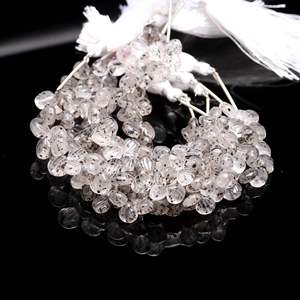 Perles de coquillages sculptées en quartz naturel, perles de pierres précieuses sculptées à la main, perles de quartz à points, perles de pierres précieuses percées sur le côté pour la fabrication de bijoux - Product Image 4