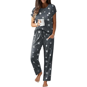 Ensemble décontracté surdimensionné pour femmes, t-shirt à manches courtes et pantalon large assorti - Product Image 1