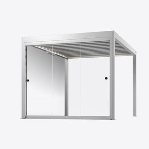 Pergola motorisée contemporaine en aluminium avec stores à fermeture éclair, protection contre le vent, écran de balcon - Pergola électrique de qualité commerciale - Product Image 2