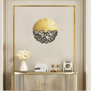 Stunning contemporary style geometric wall <b>clock</b> features overlapping circular accents, available at wholesale prices. - Product Image 4