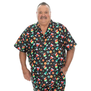 Custom Sublimation Hawaiian Shirts Tropical Print Summer Vacation <b>Tops</b> Breathable Aloha Tees Quick Dry Lightweight Beach Wear - Product Image 3