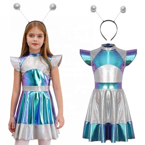 Disfraz de alienígena para niñas de 6 a 16 años con divertido accesorio de diadema de alienígena para carnaval, fiesta de cumpleaños, actuación en el escenario - Product Image 1