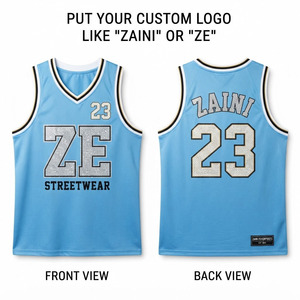 Maillot de basket unisexe 220g en tissu mesh polyester, col mandarin, manches courtes, impression par sublimation de logo personnalisé, séchage rapide - Product Image 1