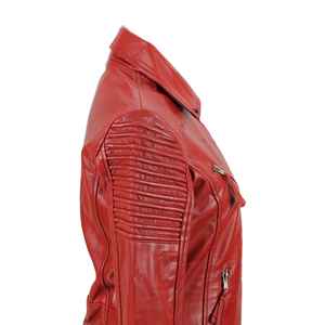 Best Selling 100% Genuine <b>Brown</b> <b>Leather</b> Women's Short <b>Jacket</b> Custom Logo Knitted Process Fashion Wholesale Short <b>Leather</b> <b>Jacket</b> - Product Image 3
