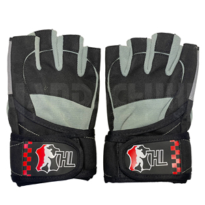 Gants de musculation professionnels gris et noirs avec bandes de maintien robustes pour les poignets |   Poignée antidérapante de qualité supérieure pour un équipement de musculation ultime - Product Image 3