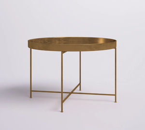 Table élégante en métal de style français avec cadre en or rose Table basse de nidification ornée pour entrées Produit artisanal en métal - Product Image 1