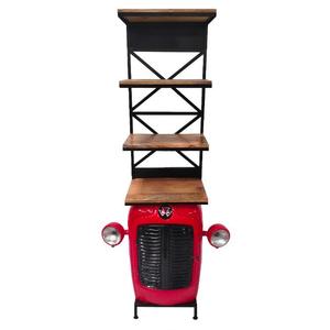 Industrial Red Solid Wood Car <b>Bar</b> <b>Table</b> with Durable Eco-Friendly Design and Metal Frame for Commercial <b>Bar</b> Furniture - Product Image 3