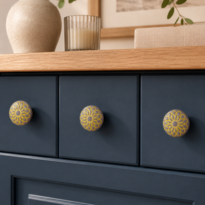SHUBHAM Floral <b>Ceramic</b> Cabinet <b>Knob</b> Vintage <b>Drawer</b> Pull Round Decorative Furniture Handle for Home - Product Image 4