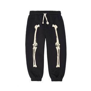 Ensemble décontracté 2 pièces pour tout-petits garçons et filles, sweat-shirt à imprimé squelette en polyester et pantalon de jogging avec logo frontal pour Halloween - Product Image 5