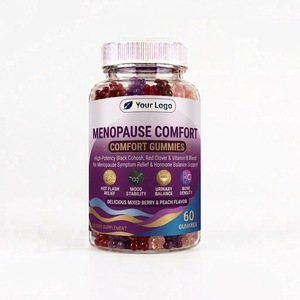Natural Berry Flavored <b>Menopause</b> Vegan <b>Gummies</b> Plant Based Fruit Pectin Chewable Treats for Everyday Routine Personal Use Home - Product Image 1