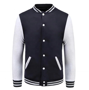 Nueva chaqueta para hombre con diseño personalizado transpirable, de alta calidad, con cremallera abierta y cuello redondo con letras. - Product Image 3