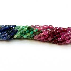 Cuentas de rubí natural, esmeralda, zafiro amarillo, zafiro azul de 5x4 a 6x5 mm, cuentas sueltas de piedras preciosas múltiples para la fabricación de joyería. - Product Image 4