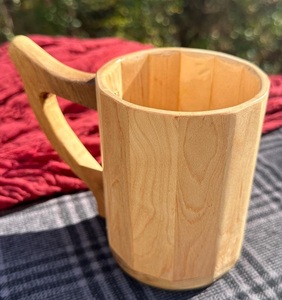Eco Friendly Wooden Coffee Mug Handmade Solid Wood Cup Natural Finish Rustic Drinking Mug for Tea Coffee Juice - Product Image 2