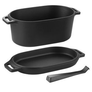 Pentola Olandese Robusta da 3,5 Litri in Ghisa Smaltata Durevole con Doppio Manico, Compatibile con Forno e Induzione, con Coperchio - Product Image 1