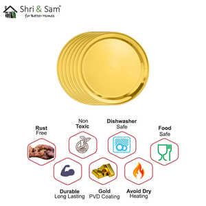 Majestic 6 PCS Stainless Steel Side <b>Plate</b> with <b>Gold</b> PVD Coating Dishes & <b>Plates</b> - Product Image 2