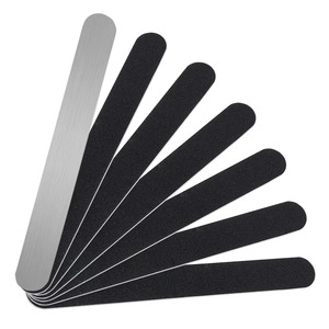 BAFA SURGICAL INSTRUMENTS Lima de uñas Emery de doble cara con base metálica, recta, negra, 9 cm, grano 100, para cuidado profesional de uñas - Product Image 5