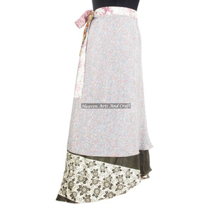 Vente au détail Heaven Arts and Craft Shop !! Sarong en soie, paréo, jupe longue en soie à enrouler, 2 couches, réversible, saris en soie magiques à enrouler, long - Product Image 4