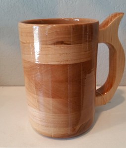 Chope à bière artisanale en bois de hickory, récipient de boisson en bois, chope à bière en bois - Product Image 2