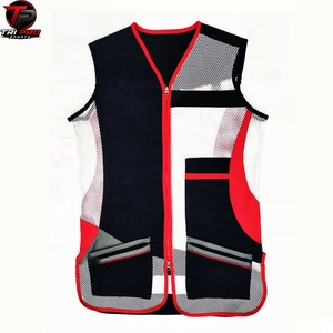 Breathable Summer Print Clay Shooting Hunting <b>Vest</b> Cotton Mesh Multi-Pocket Outdoor Unisex <b>Black</b> White Red Utility - Product Image 3