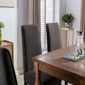 Juego de 2 sillas Parsons con patas de madera maciza, tapicería acolchada de espuma extraíble y funda lavable - Product Image 3