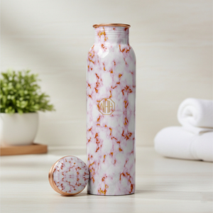 Durable 750ml Copper <b>Water</b> <b>Bottle</b> | Handmade Premium Metal Design with Custom Print, Antibacterial, Leakproof - Product Image 1