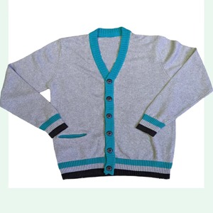 Adult Women's Casual Autumn School <b>Knit</b> Sweater V-Neck Pullover <b>Cardigan</b> with Embroidery Front Button - Product Image 3