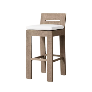 Taburete de Bar Moderno y Minimalista para Exteriores, de Madera de Teca Sólida, Resistente a los Rayos UV, con Cojín, Altura de Barra, Premium, para Patio, Hogar, Bar, Hotel - Product Image 5