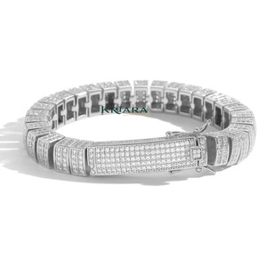 กำไลข้อมือเพชรเพาะเลี้ยงเคลือบทอง 18K เงินแท้ S925 ทรงกลมเจียระไนแบบบริลเลียนท์ หรูหรา ใส่ได้ทุกวัน สำหรับทั้งชายและหญิง - Product Image 5