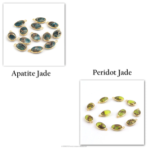 Breloques ovales en turquoise cuivre de Mohave, plaquées or 18 carats, pour la fabrication de bijoux, accessoires de bricolage, connecteurs de bijoux - Product Image 5