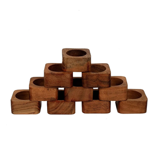 แหวนรองผ้าเช็ดปากไม้คุณภาพดีเรียบง่าย ราคาโรงงานยอดนิยม แหวนรองผ้าเช็ดปากไม้สีน้ำตาลเรียบง่าย ห่วงรัดผ้าเช็ดปากไม้บีช - Product Image 6