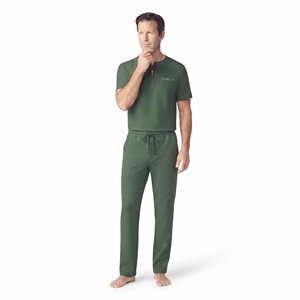 Conjunto de uniforme médico verde para hombre, con cremallera parcial, de poliéster, con pantalón con bolsillos y cintura con cordón - Product Image 4