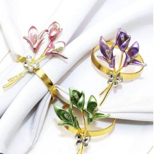 Décoration de table pour la maison et l'hôtel, service de dîner, porte-serviettes élégant, artisanat, anneau de serviette plaqué or - Product Image 6