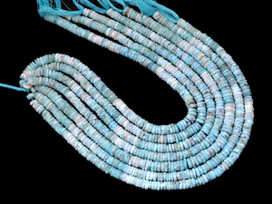 Cuentas facetadas Heishi de Larimar de 7mm-8mm, piedras preciosas semipreciosas naturales de Larimar multicolor, cuentas sueltas en forma de rueda/tire/rondelle para joyería. - Product Image 6