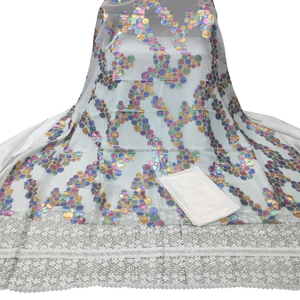 Ensembles Somali Fransawi Dirac avec Jacquard Plain Floral Design traditionnel Garbsaar Style tissu en mousseline de soie pour les femmes robes de mariée - Product Image 4