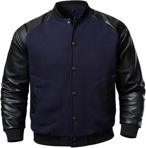 Factory Custom Womens Wool Blend Varsity <b>Jacket</b> White Faux <b>Leather</b> Sleeve Letter Embroidery Chenille Streetwear Letterman <b>Jacket</b> - Product Image 3