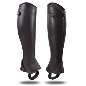 Faux Leather Half <b>Chaps</b> Men Regular Fit Solid Color Zipper Closure Equestrian <b>Riding</b> Accessories - Product Image 1