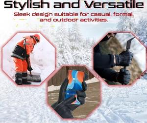 Guantes de Invierno para Hombre, Deportivos, con Textura Granulada, Pantalla Táctil, Cálidos, de Cuero, Multiusos, para Teléfono Móvil y Uso en Exteriores - Product Image 6