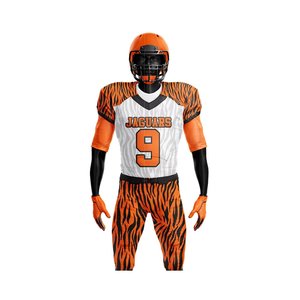 Uniforme de Fútbol Americano de los Jaguars, Conjunto de Jersey y Pantalones Sublimados para Hombre, Cuello en V, Manga Corta, 100% Poliéster, Ajustado, Absorbe la Humedad - Product Image 4