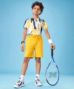 Shorts en molleton 100 % coton unisexe pour garçons et jeunes, coupe décontractée, taille élastique, avec logo personnalisé, pour loisirs et activités de plein air - Product Image 2