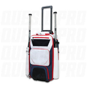 Custom Logo Baseball Softball Roller Bag <b>with</b> <b>Wheels</b> Large Capacity Waterproof Equipment <b>Backpack</b> Shoe Compartment OEM ODM - Product Image 1
