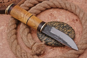 Couteau médiéval, couteau de ceinture, acier au carbone forgé à la main 1095 Couteau médiéval, couteau de ceinture, acier au carbone forgé à la main 1095 4174 - Product Image 5