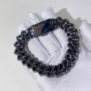 Bracelet cubain de haute qualité pour homme, en argent sterling, serti de moissanite noire, style hip-hop, bijoux de rappeur - Product Image 4