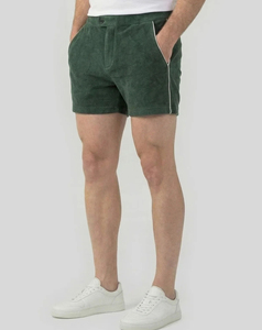 Mens Green Front Logo High Street Style Elastic Waist Summer Shorts Breathable Solid Color Polyester/Cotton 280g Low MOQ 2026 - Product Image 4