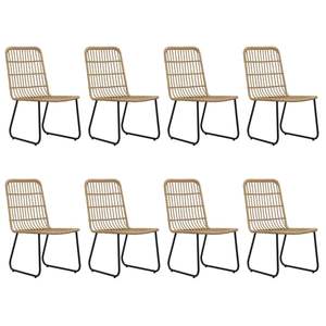 Poly Rattan Dining Set 6 Seater Outdoor Garden Furniture Contemporary Design Powder Coated Steel <b>Frame</b> - Product Image 6