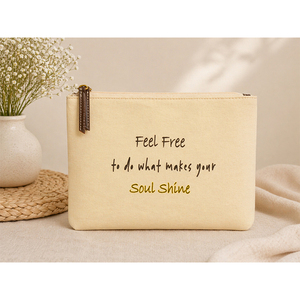 Wholesale Cotton Zipper Pouch with Inspirational Printed Design | Cosmetic Makeup <b>Bag</b> & <b>Travel</b> <b>Organizer</b> | Custom Fabric Pouch - Product Image 5
