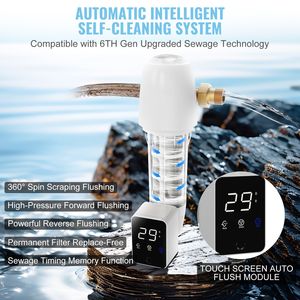 Filtro Sedimentario Elettrico da 40 Micron per Tutta la Casa per Acqua di Pozzo 1'' MNPT + 3/4'' FNPT 8 T/H ad Alta Portata Certificato NSF Spin - Product Image 3