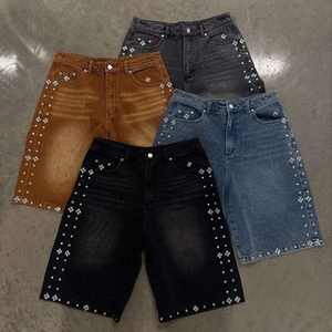 Shorts de algodón de calidad con logotipo personalizado, shorts deportivos desgastados al por mayor, shorts negros vintage con lavado ácido para hombre - Product Image 1