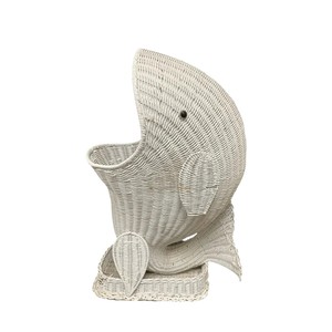 Panier de rangement en rotin tressé à la main motif baleine grise, écologique, pour pot de fleurs d'intérieur, bac à jouets pour chambre d'enfant, décoration de crèche - Product Image 5
