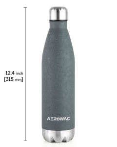 Stainless Steel Vacuum Insulated Grey Cola Shape Water Bottle Ergonomic Portable Thermal Drinkware <b>Metal</b> Base - Product Image 3